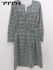 ◇ ◎ OPAQUE.CLIP チェック 長袖 膝下丈 ワンピース サイズ40/L ブルー ベージュ ブラック系 レディース  【1112100000794】