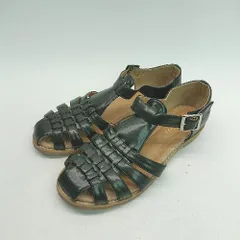 ◇ LELIEN PLUE 無地 ストラップ フラット グルカサンダル サイズLL ブラック レディース E 【1310130009446】