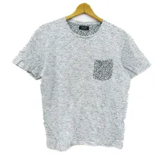 ザラマン 半袖Ｔシャツ トップス 胸ポケット 小花柄 コットン メンズ Sサイズ 白×黒 ZARA MAN 【中古】