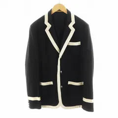 ラルフローレン ラグビー RALPH LAUREN RUGBY テーラードジャケット シングル ウール カシミヤ混 バイカラー 38R 黒 ブラック 白 ホワイト 7289158SCLJ /AN42のサムネイル
