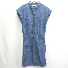 ◇ relume JOURNAL STANDARD デニム 半袖 膝丈 ワンピース サイズF ブルー レディース E  【1407020056007】