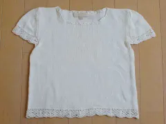 イピンコパリーノ マメール 子供服 女の子 女児 半袖 ニット白 春 夏 10歳 約 130cm ★3キッズ 【中古】 ユーズド ガールズ アウトレット リサイクル 古着 子ども服 こども服 子供 子ども