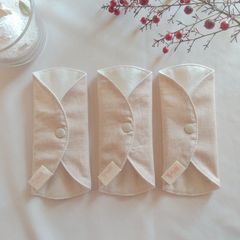 【布ライナー】無添加コットンフランネルとコットンリネン ピンクベージュ無地 15cm 2層仕立て 3枚セット