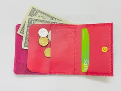 手縫いレザーミニ財布　-道-