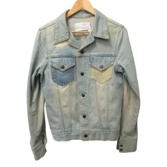 ファクトタム FACTOTUM ×Beauty&Youth ビューティー&ユース コラボ デニムジャケット Gジャン ダメージ加工 スエード切替 46 約Mサイズ ライトブルー 青系  0212のサムネイル