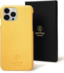 unifiss 銀座発 iPhone 13ProMax 第15世代 薄型 軽量 ワイヤレス充電対応 高級 シュリンク PU レザー カバー スマホケース マット スリム 携帯ケース 6.7 インチ( イエロー,  iPhone 13ProMax)