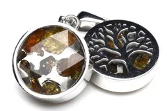 パラサイト隕石 15x15mm 六芒星 生命の樹 ペンダントトップ 1個売り パワーストーン 天然石 _PR3444-2