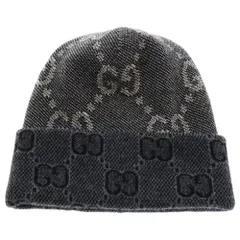 GUCCI (グッチ) 23AW GG Wool Hat GGロゴ ウールニット帽 帽子 ビーニー グレー 716585 4GAD0のサムネイル