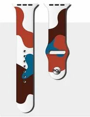 Apple Watchバンド シリコン迷彩 ブラウンワインレッド 42mm/44mm/45mm/49mm アップルウォッチ ケース用 バンド