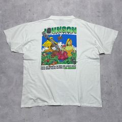 90s USA製 BIG JOHNSON グラフィックt ビンテージt 袖裾シングルステッチ 古着