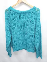 ◇ Θ mystic ミスティック 長袖 ニット サイズF ターコイズ ブルー レディース E  【1506180013490】