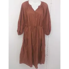 ◇ ◎ LOWRYS FARM ローリーズファーム 長袖 膝下丈 シャツ ワンピース サイズF ブラウン レディース  【1204060002229】