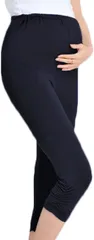 MIKA&MAYA マタニティ レギンス 七分丈 パンツ インナー 妊婦 ズボン レディース( ブラック,  XL)