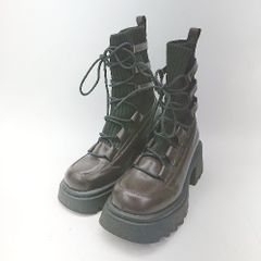 ■ Θ idem イデム レースアップソックス ロング ブーツ サイズS ブラウン系 レディース E 【1501160022820】