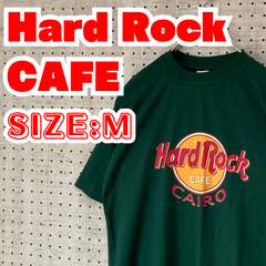 【Hard Rock cafe】ハードロックカフェ　エジプト　カイロ　Tシャツ　M　ディープグリーン　古着　LTTS2309-114