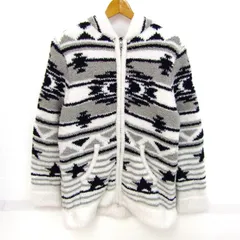 ロデオクラウンズ パーカー フルジップトップス ブランド アウター 白 レディース Lサイズ ホワイト×グレー×濃紺 Rodeo Crowns 【中古】