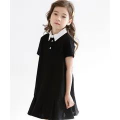 Bee ポロシャツワンピース◇ブラック◇子供服 キッズ 女の子 ガールズ 半袖 100 110 120 130 140 150のサムネイル