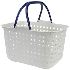 【 新品 未開封 】 平和工業 ランドリーバスケット 浅型 ドットバスケット 洗濯かご バスケット ホワイト 326309 未使用 送料無料