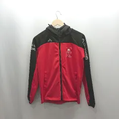 ◇ ⊇ KAPPA カッパ 長袖 パーカー サイズM レッド ブラック メンズ E  【1502060016506】