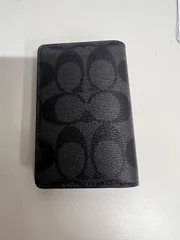 新品未使用品　コーチ 名刺入れ ★COACH★ ビジネス カードケース シグネチャー キャンバス ブラック フラグメントケース