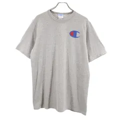 チャンピオン クルーネック 半袖 Tシャツ L グレー Champion ロゴプリント メンズ 【中古】  【230620】