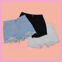 最終値下げセール【ショートパンツ】ブラック・ホワイト・ライトブルーウオッシュ