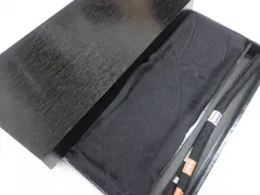 【京松】【着物】和装小物　帯締め帯揚げセット　喪服用　笹浪組　手組　未使用品　木箱入り　r7w01-227