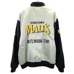 サントリー MALT'S モルツ ベースボール ジャケット L ブラック SUNTORY 中綿 メンズ 古着 【231214】のサムネイル