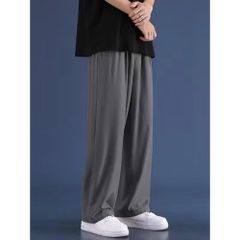 ☆ ダークグレー ☆ Mサイズ ☆ ワイドパンツ メンズ カジュアル ワイドパンツ メンズ ロング丈 ボトムス ズボン カジュアルパンツ パンツ 無地 カジュアル シンプル ポケット 春夏 ゆったり リラックス 薄手 夏服 メンズパンツ 長ズボン 涼しい