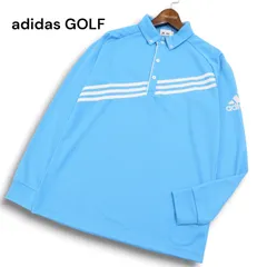 【美品】adidas GOLF アディダス ゴルフ 通年 ロゴ★ 長袖 ボタンダウン ポロシャツ Sz.M メンズ