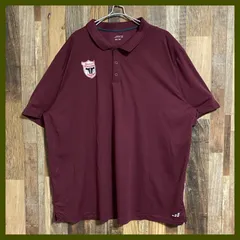 メンズ 古着 半袖 ポロシャツ DRY ワインレッド ワンポイント ワッペン 3XL