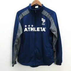 k■アスレタ/ATHLETA ロゴプリント トレーニングジャージ/サッカー・フットサル【M】紺/MENS■58【中古】