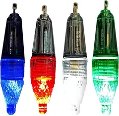 アキラトレーディング 集魚灯 高輝度LED採用 水中集魚ライト 4本セット 夜釣り ナイトフィッシング 太刀魚 イカ アジ(青、赤、白、緑、4色,  幅12cm)
