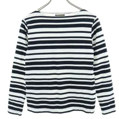 ルミノア フランス製 ボーダー柄 長袖 ボートネック カットソー ホワイト 他 Le Minor ロンT レディース 古着 【240423】 メール便可