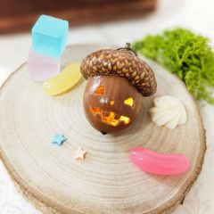 どんぐりランプ【LEDジャックオランタン】ハロウィン　シルバニア　ドールハウス