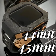 ブラックローズゴールド アップルウォッチバンド ラバーベルト カバー　ステンレス Apple Watch ケース 44mm45mm  カーボン メンズ レディースseries10　46㎜入荷のサムネイル