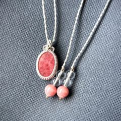 インカローズロングネックレス 3mm 全長70cm ステンレスマグネット 