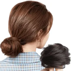 Luce brillare お団子 ウィッグ シュシュ ストレート お団子ウィッグ ポイントウィッグ 子供 キッズ レディース 子供用 髪飾り 巻き髪 七五三 結婚式 成人式 二次会 入園式 卒園式 ダンス 浴衣 着物 和 [ナチュラルブラウン] [maxi]