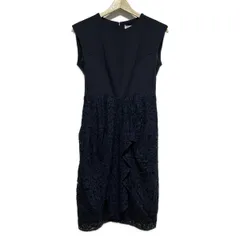 FLICKA(フリッカ) ワンピース サイズ1 S レディース - ネイビー 半袖/ひざ丈/レース/異素材切替