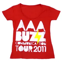 【中古】Tシャツ(男性アイドル) AAA Tシャツ レッド レディースサイズ 「AAA Buzz Communication Tour 2011」