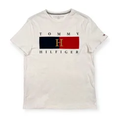 TOMMY HILFIGER トミーヒルフィガー ロゴプリント 刺繍入り 半袖Tシャツ サイズ S /ホワイト/フラッグ