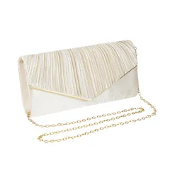 [LL FIERTE] 【2way】パーティーバッグ 【帛紗が入るマチありサイズ】 結婚式 バッグ チェーン パーティー (ゴールド) [ゴールド]