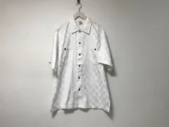 本物ショーンジョンSEANJOHNコットン柄ロゴ半袖シャツメンズサーフアメカジミリタリーストリートスケーターワークビジネススーツモードゴルフドレス白ホワイトXL韓国製のサムネイル