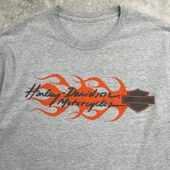 00年代 Harley-Davidson ハーレーダビッドソン ロゴプリントTシャツ ファイヤーパターン メンズL相当 