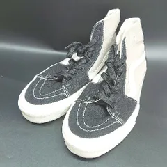 ◇ Θ VANS ヴァンズ ステッチデザイン ハイカットスニーカー サイズ24.5 ブラック ベージュ系 レディース メンズ E  【1502180039775】