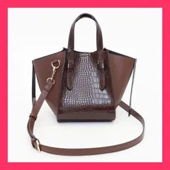 ★【COOCO】フェイクレザークロコ型押しコンビ2WAYミニ トートバッグ/ショ