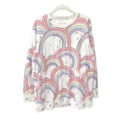 ツモリチサト TSUMORI CHISATO カットソー 長袖 パイル クルーネック プリント 総柄 L 白 ホワイト /CTのサムネイル