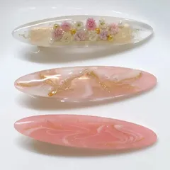 【No.32】ヘアクリップ　ハンドメイド　ピンク　ドライフラワー