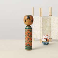 ヴィンテージ伝統こけし、佐藤武雄（1914-1973）作、遠刈田系、高さ13cm | antique Dento kokeshi doll- Togatta style, by Takeo Sato(1914-1973), 13cm in height
