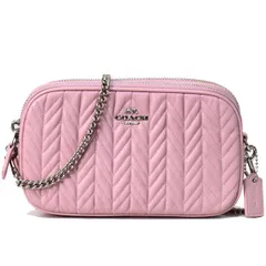 コーチ バッグ COACH カーフレザー キルティング チェーン ダブルファスナー 2WAY クラッチ クロスボディー 斜めがけ ショルダーバッグ カーネーション 72998